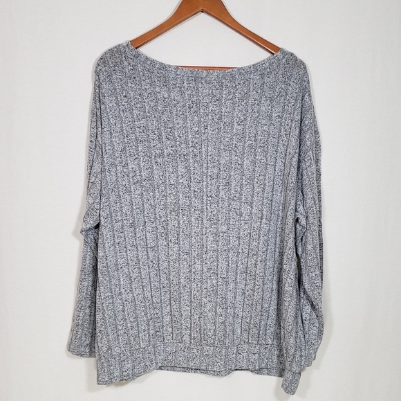 Lane Bryant Mottled Grey Ribbed Sweater Size 22 / 24 - Picture 2 of 6
